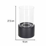 Fristående biokamin biofuel matt svart 27,5 cm med skyddsglas
