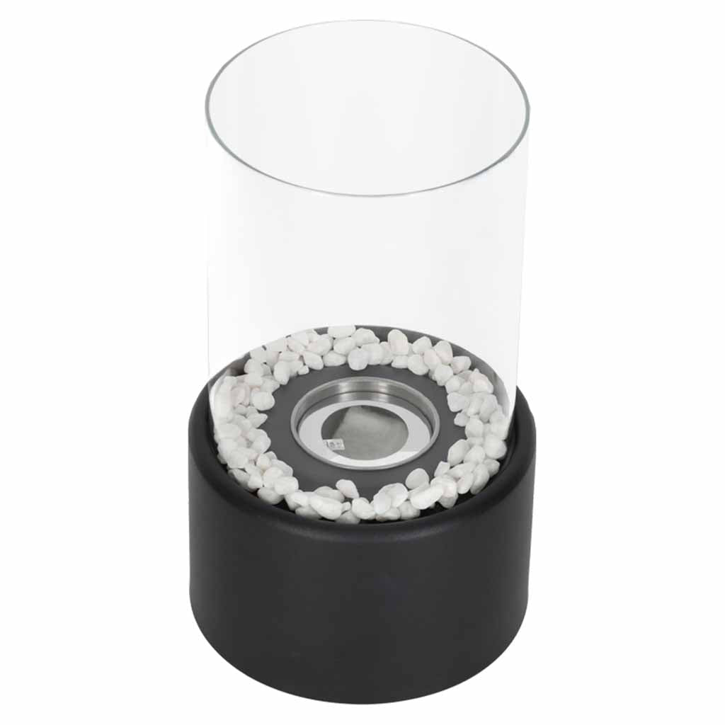 Fristående biokamin biofuel matt svart 27,5 cm med skyddsglas