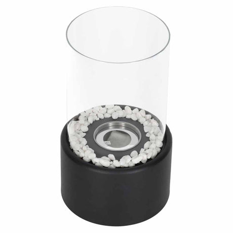 Fristående biokamin biofuel matt svart 27,5 cm med skyddsglas