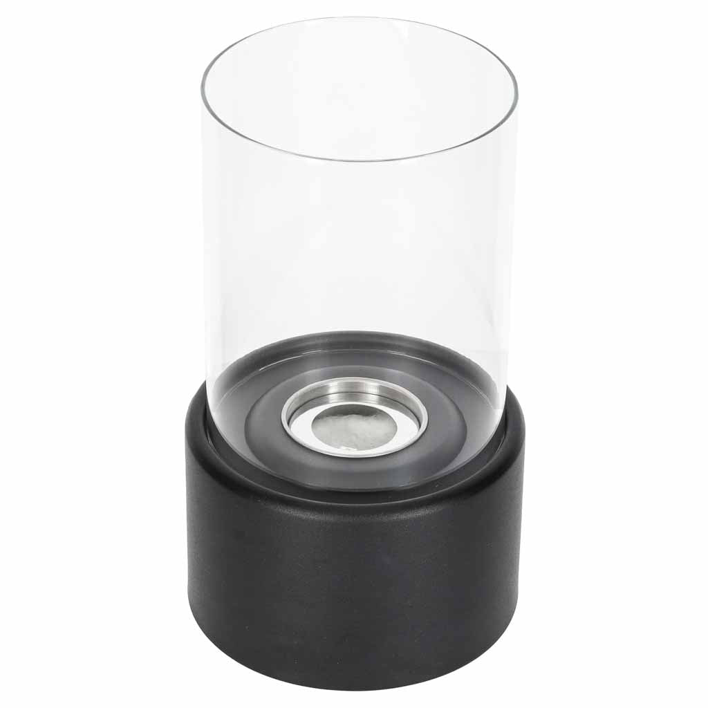 Fristående biokamin biofuel matt svart 27,5 cm med skyddsglas