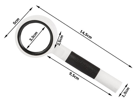 Förstoringsglas 16x med glaslins 35 mm svart/vit