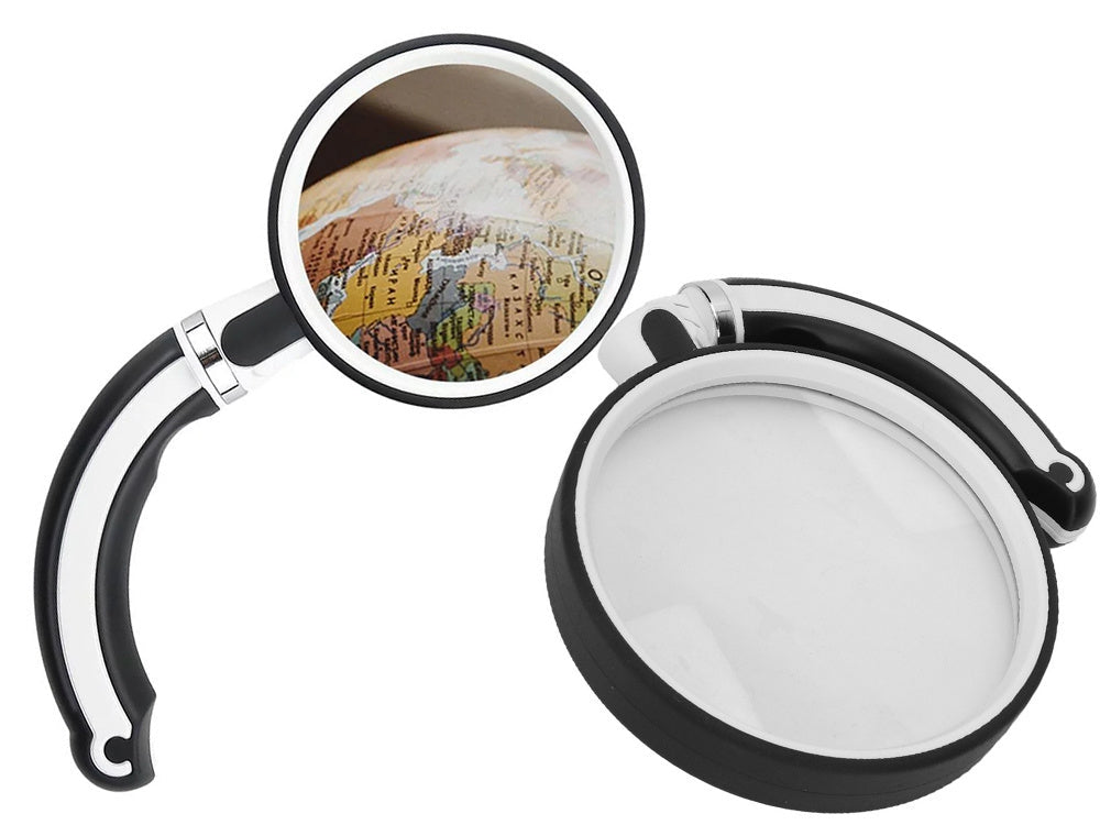 Förstoringsglas 3,5x med glaslins 70 mm inkl etui svart/vit