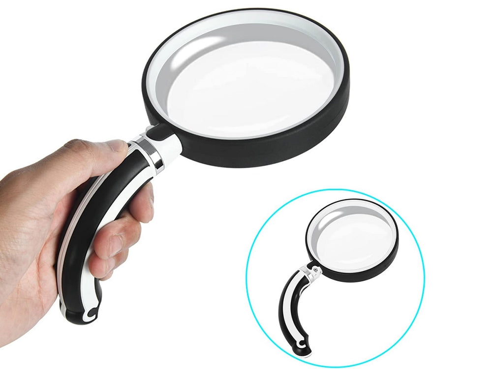 Förstoringsglas 3,5x med glaslins 70 mm inkl etui svart/vit