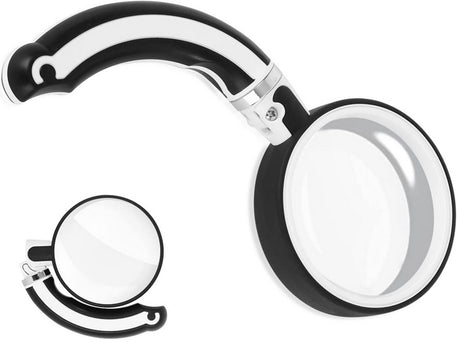 Förstoringsglas 3,5x med glaslins 70 mm inkl etui svart/vit