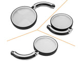 Förstoringsglas 3,5x med glaslins 70 mm inkl etui svart/vit