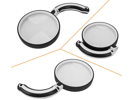 Förstoringsglas 3,5x med glaslins 70 mm inkl etui svart/vit