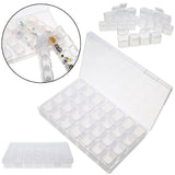 Förvaringsbox med 28 fack i plast 17,5x11x2,5 cm för smycken/piller