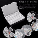 Förvaringsbox med 28 fack i plast 17,5x11x2,5 cm för smycken/piller