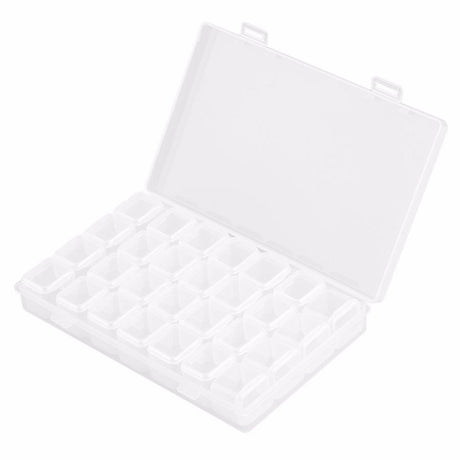 Förvaringsbox med 28 fack i plast 17,5x11x2,5 cm för smycken/piller