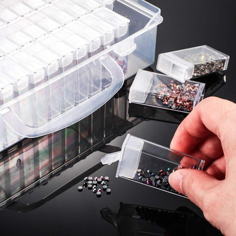 Förvaringsbox med 64 fack i plast 22,5x12,7x5,5 cm transparent