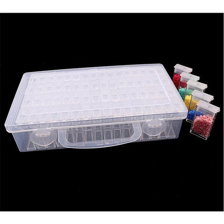 Förvaringsbox med 64 fack i plast 22,5x12,7x5,5 cm transparent