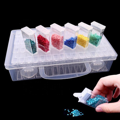 Förvaringsbox med 64 fack i plast 22,5x12,7x5,5 cm transparent