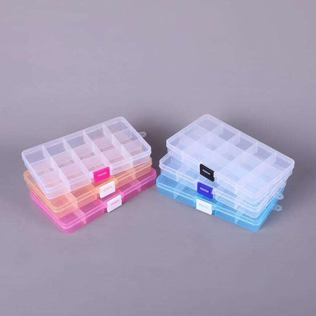 Förvaringsbox plast 15 fack 17,4x9,8x2,2 cm 1 st