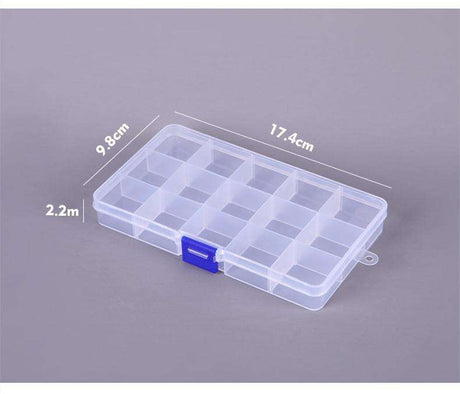 Förvaringsbox plast 15 fack 17,4x9,8x2,2 cm 1 st