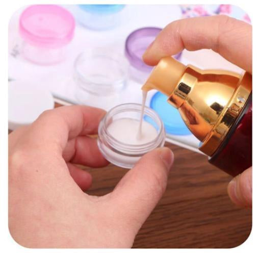 Förvaringsburkar med lock 10 st 10 ml transparenta för pärlor