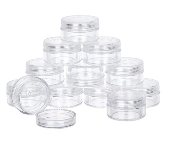 Förvaringsburkar med lock 5-pack 10 ml för pärlor och nageldekorationer