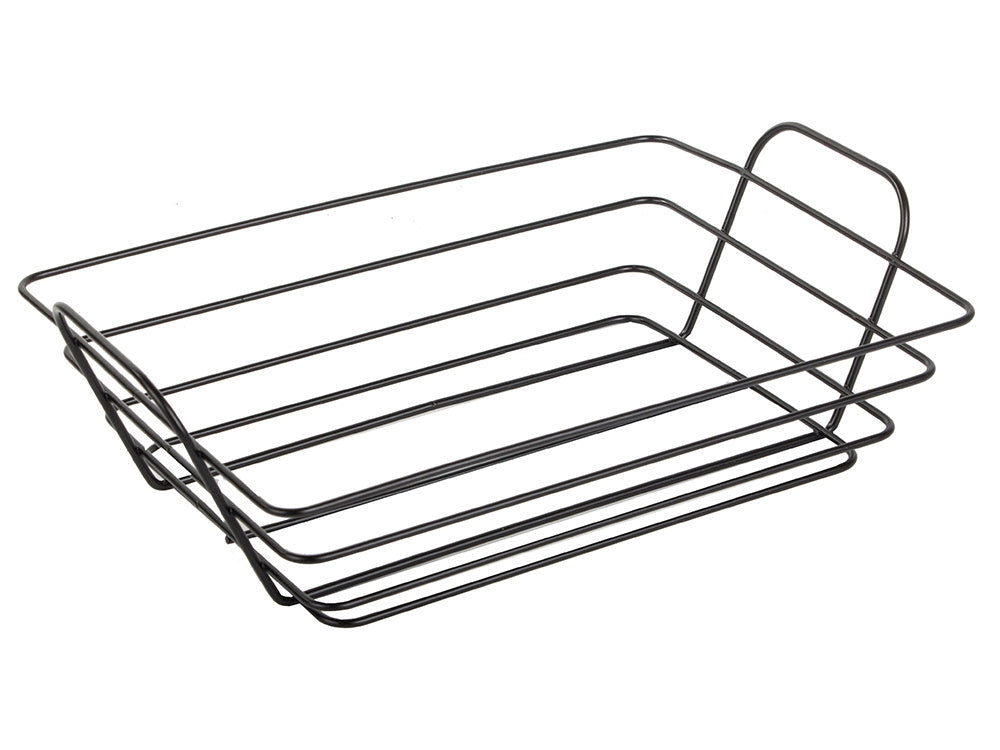 Förvaringskorg metall med avtagbart tygfoder 31x22 cm svart/vit
