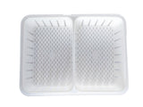 Förvaringslåda med fack och lock 29,5x22x7 cm plast transparent/vit