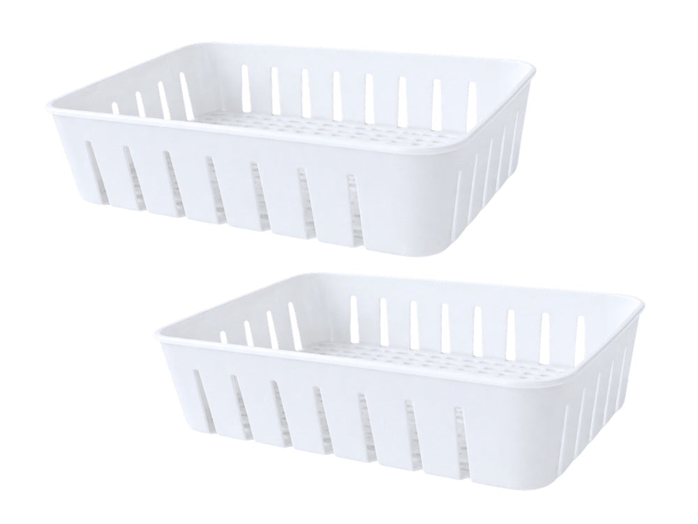 Förvaringslåda med fack och lock 29,5x22x7 cm plast transparent/vit