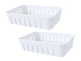 Förvaringslåda med fack och lock 29,5x22x7 cm plast transparent/vit