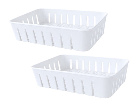 Förvaringslåda med fack och lock 29,5x22x7 cm plast transparent/vit
