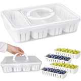 Förvaringslåda med lock 4 fack 29,5x22x7 cm plast transparent/vit