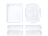 Förvaringslåda med lock 4 fack 29,5x22x7 cm plast transparent/vit