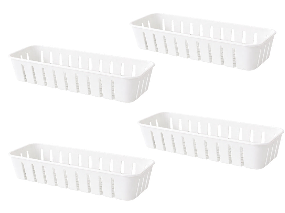 Förvaringslåda med lock 4 fack 29,5x22x7 cm plast transparent/vit