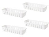 Förvaringslåda med lock 4 fack 29,5x22x7 cm plast transparent/vit