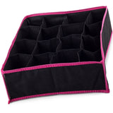 Förvaringslåda underkläder 16 fack 35x28x10 cm svart