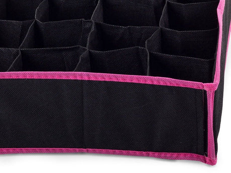 Förvaringslåda underkläder 16 fack 35x28x10 cm svart