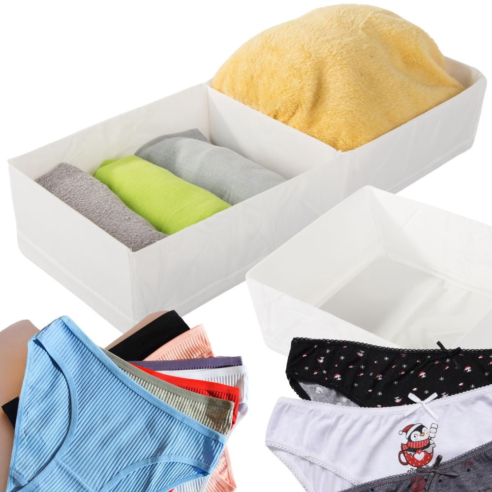 Förvaringsorganisatör för underkläder/strumpor 2 fack polyester