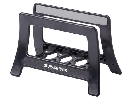 Förvaringsställ för skärbrädor och lock plast svart 19x10x12,5 cm