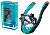 Fullface snorkelmask L/XL med torr snorkel och envägs luftflöde 14+