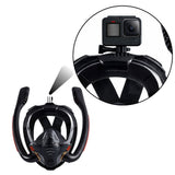 Fullface snorklingsmask 180° AntiFog DryTop med hopfällbar snorkel