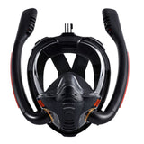 Fullface snorklingsmask 180° AntiFog DryTop med hopfällbar snorkel