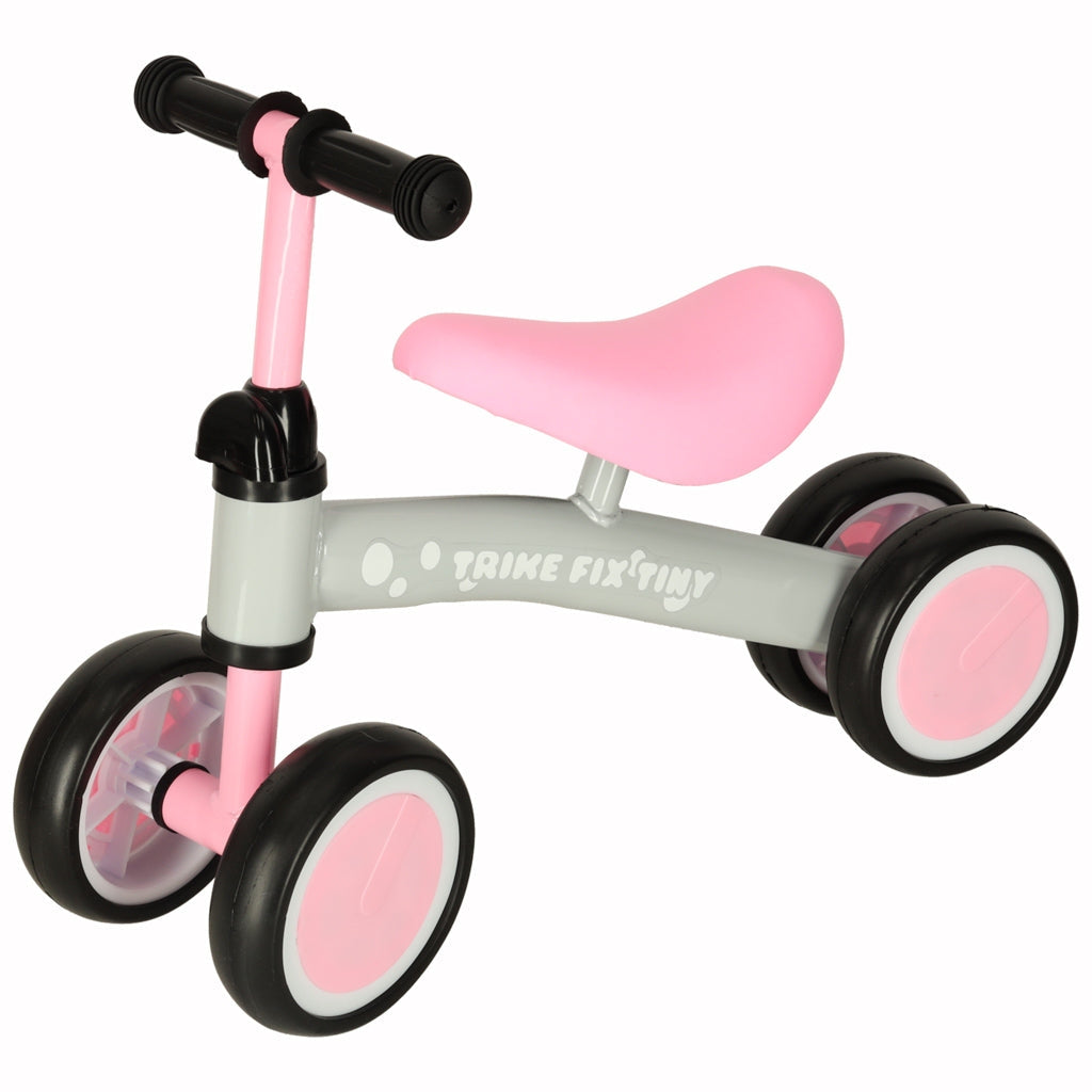 Fyrhjulig löparcykel barn 2+ rosa justerbart styre max 30 kg