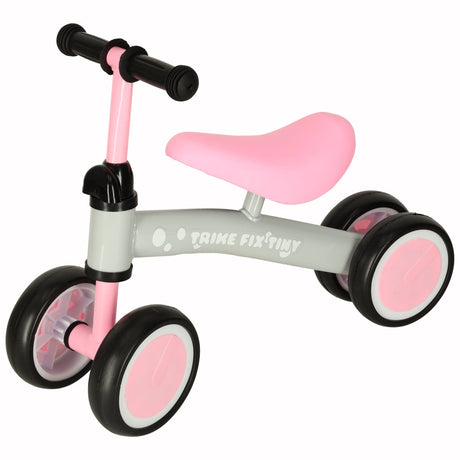 Fyrhjulig löparcykel barn 2+ rosa justerbart styre max 30 kg