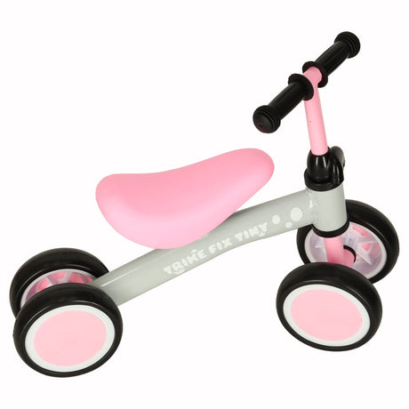 Fyrhjulig löparcykel barn 2+ rosa justerbart styre max 30 kg
