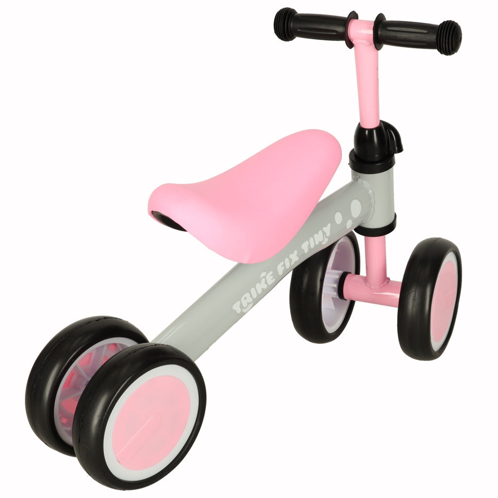 Fyrhjulig löparcykel barn 2+ rosa justerbart styre max 30 kg