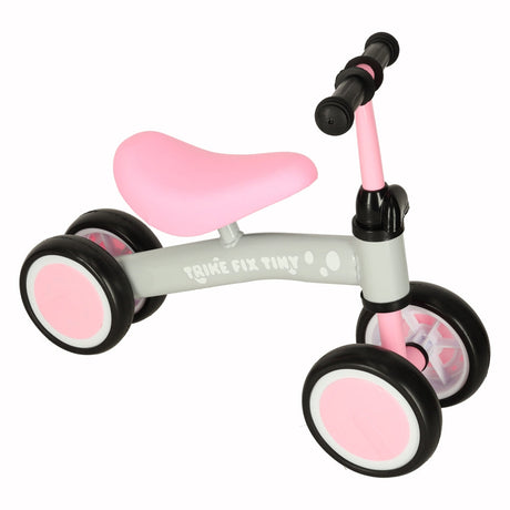 Fyrhjulig löparcykel barn 2+ rosa justerbart styre max 30 kg