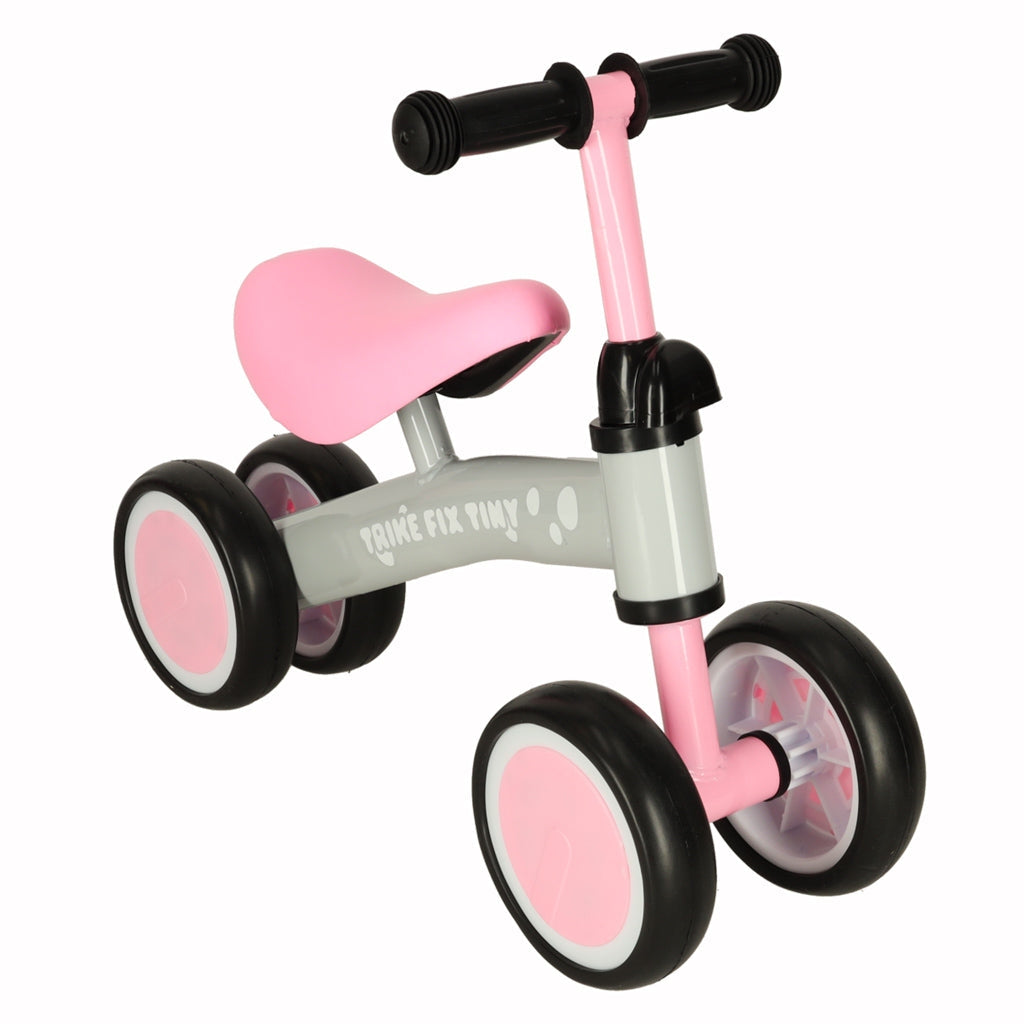 Fyrhjulig löparcykel barn 2+ rosa justerbart styre max 30 kg