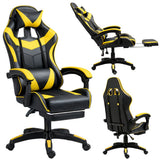 Gamingstol svivel svart/gul höjdjusterbar ryggstöd 135° 120 kg