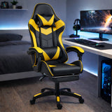 Gamingstol svivel svart/gul höjdjusterbar ryggstöd 135° 120 kg
