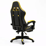 Gamingstol svivel svart/gul höjdjusterbar ryggstöd 135° 120 kg
