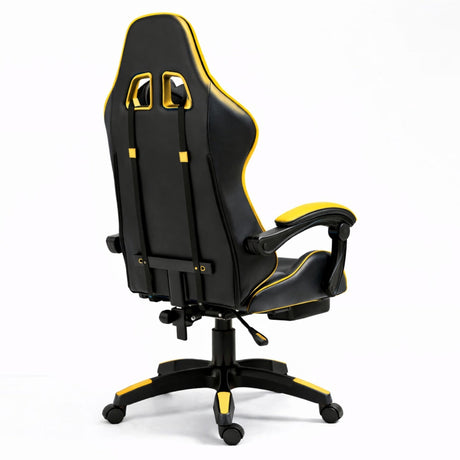 Gamingstol svivel svart/gul höjdjusterbar ryggstöd 135° 120 kg