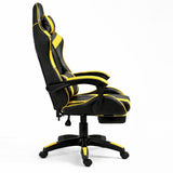 Gamingstol svivel svart/gul höjdjusterbar ryggstöd 135° 120 kg