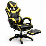Gamingstol svivel svart/gul höjdjusterbar ryggstöd 135° 120 kg