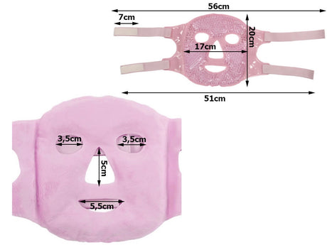 Gel ansiktsmask kyl- och värmemask rosa, universalstorlek