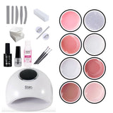 Gelénagel startkit 48W UV/LED-lampa 8 färger med primer & rengöring